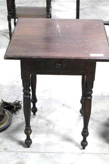 EARLY MAPLE 1-DRAWER STAND WITH REPLACED TOP, 22" X 22" X 28