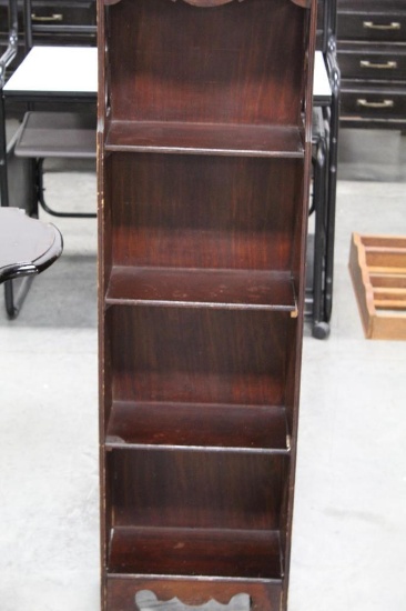 MAHOGANY BOOKCASE, 13.25" X 7" X 48"