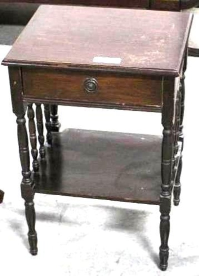 MAHOGANY 1-DRAWER NIGHT STAND, 15" X 18" X 26.5"