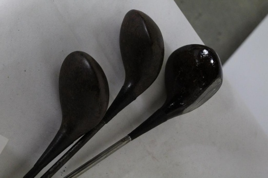 3 SCHAVALITE CLUBS - MATERIAL WAS USED FOR INSULATORS, RH DRIVER & BRASSIE,