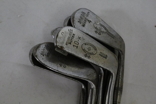 6 MACGREGOR WORLD-WIN IRONS W/BRISTOL SHAFTS, 2 CLOVERS - 2,4,5,6,9, 10X PU