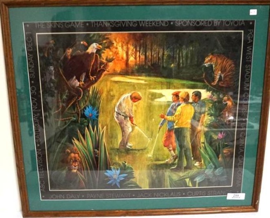 1991 SKINS GAME PRINT - PAYNE STEWART WON THE EVENT, 34" X 30"