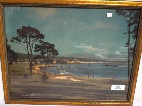 PEBBLE BEACH PRINT, 26" X 20"