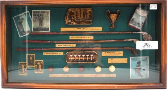 GOLF SHADOW BOX DISPLAY, 20.25' x 11"