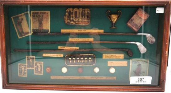 GOLF SHADOW BOX DISPLAY, 20.25' X 11"
