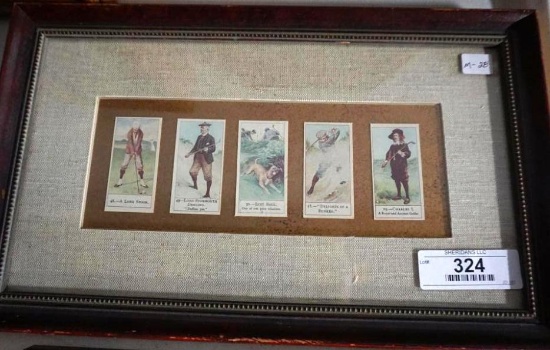 FRAMED GOLF CARD DISPLAY, 15.5" x 9.25"