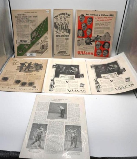 7 GOLF ADVERTISING PAGESVANITY FAIR 1916, SATURDAY EVENING POST, THE SPORTS