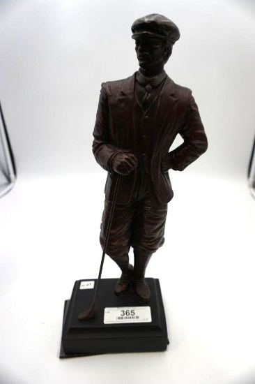 GOLFER WITH JACKET & CAP STATUE - HAS A REPAIR, 16" TALL