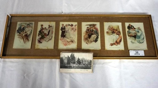 28.5" FRAMED POSTCARDS, INCLUDING OTHER MISC. POSTCARDS