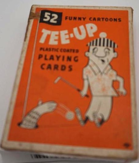 BOX OF TEE-UP CARTOON PLAYING CARDS