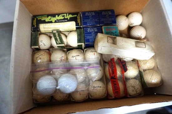 VINTAGE GOLF BALLS: KROYDON CRUISER, JACK NICKLAUS, SIGNATURE, LIGHTS UP, T