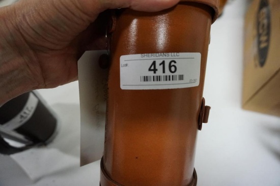 LEATHER GOLF BEVERAGE CADDY WITH THERMOS