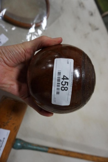VINTAGE BRITISH WOOD LAWN BOWLING BALL