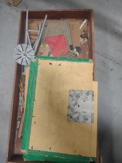 CARDBOARD AND METAL FARM TOY SET