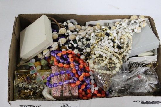 LARGE FLAT OF COSTUME JEWELRY