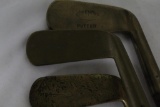 3 BRASS PUTTERS - 1 EDGEMONT