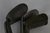 6 MISCELLANEOUS WOOD SHAFT CLUBS - 1 WALTER HAGEN NIBLICK WITH DECAL ON SHA