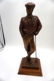 GOLFER WITH ARGYLE SWEATER STATUE