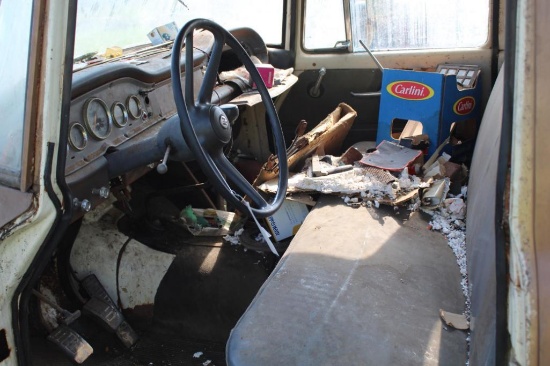 1965 INTERNATIONAL PICKUP WITH JERK-DAN EASY DUMP BED, 53,527 MILES, MANUAL