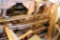 LARGE WOOD RACK WITH GUN STOCK BARRELS