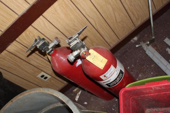 FIRE EXTINGUISHERS, (2) HOLDERS