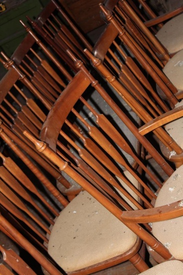 (9) CHERRY ARROWBACK CHAIRS