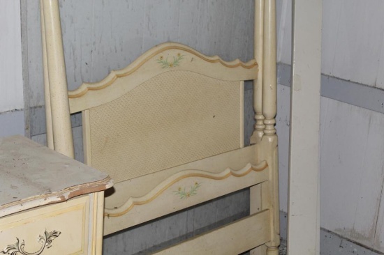 FRENCH PROVINCIAL BED, DRESSER, DESK