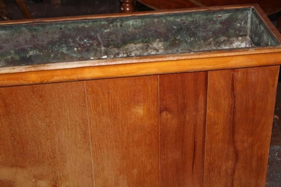 31.5" X 11.5" X 31" COPPER LINED PLANTER