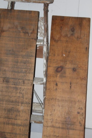 WOOD LADDERS, BOARDS, CROQUET