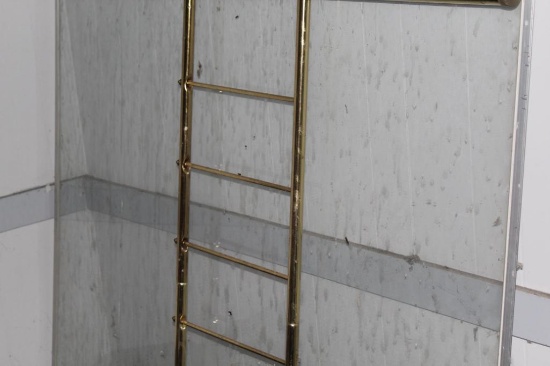 4-DRAWER CHEST, BRASS HEADBOARD, BOX SPRING & MATTRESS