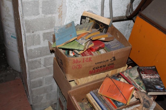 BOOKS SCRAP METAL, DOORS, SAW HORSES