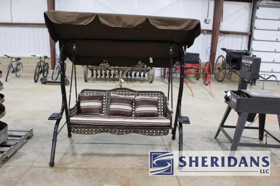 30-2: FREESTANDING PORCH/LAWN SWING W/CANOPY