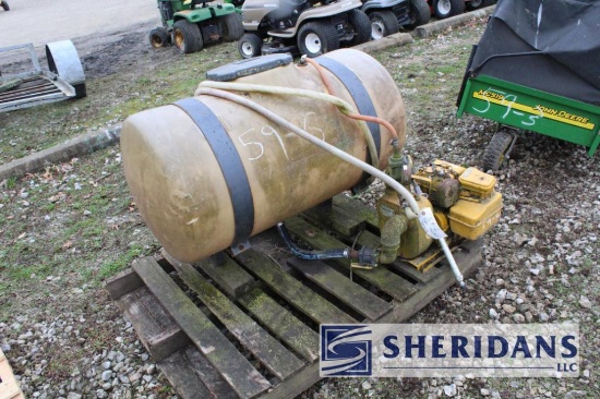 59-6: JOHN DEERE 70-GALLON TANK AND SPRAYER WITH 5 HP BRIGGS & STRATTON ENG