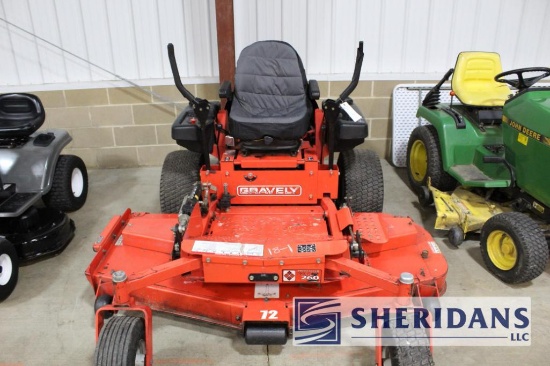 18-1: GRAVELY PROMASTER 260 ZERO TURN, KAWASAKI ENGINE, 1321 HRS., 72" DECK