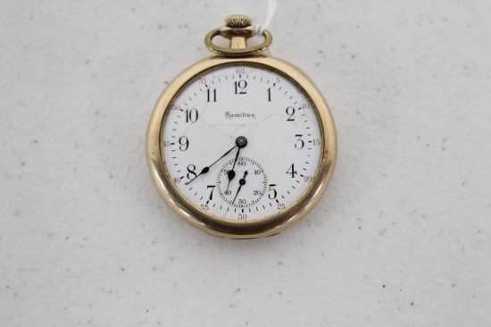 HAMILTON POCKET WATCH (NON-RAILROAD GRADE; OPEN FACE CASING) W/SERIAL #1795