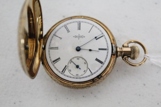 ELGIN POCKET WATCH (NON-RAILROAD GRADE; HUNT CASING) W/SERIAL #3400777 & TH