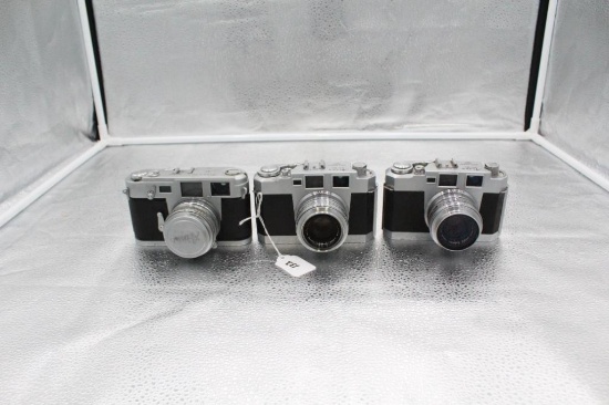 (3) AIRES 35MM RANGEFINDER CAMERAS, (2) MODEL IIIC AND (1) MODEL IIIL
