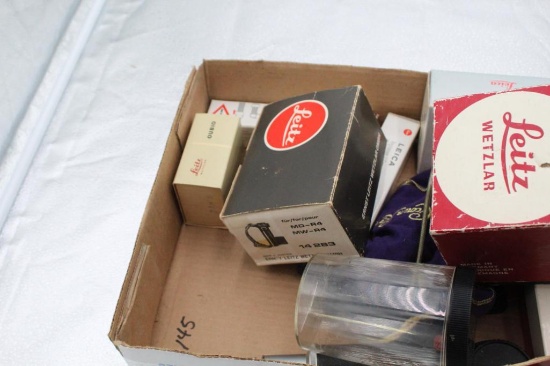 LEICA EMPTY BOXES & FLASH STRAP
