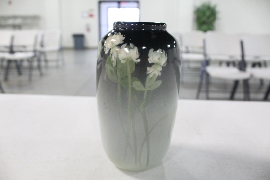 1904 ROOKWOOD VASE, FLORAL DESIGN, ARTIST SIGNED, SOME CRAZING, 5.5"