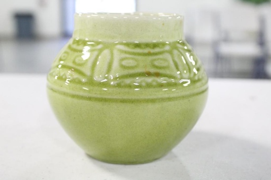 1957 ROOKWOOD EMBOSSED VASE, 3.5"