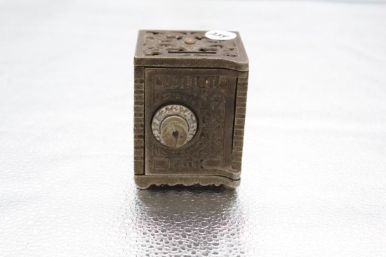 UNION SAFE BANK, CAST IRON, BY KENTON, 2.5" X 2.75" X 3"