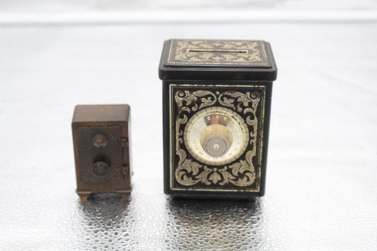 AVON TIN SAFE BANK AND PENCIL SHARPENER SAFE