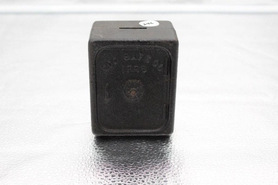 GENERA CASTING CO (GCC SAFE CO), 1889, CAST IRON BANK, 3.75" X 2.5" X 4"