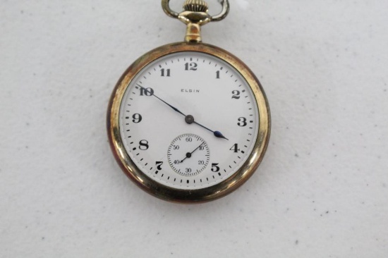 ELGIN POCKET WATCH (NON-RAILROAD GRADE; OPEN FACE CASING) W/SERIAL #2042630