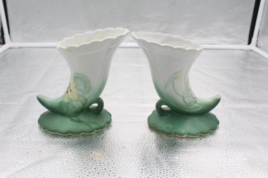 PAIR WELLER CORNUCOPIAS