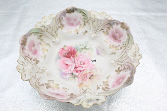 RS PRUSSIAN SERVING BOWL, RED MARK, SMALL CHIP, 10"