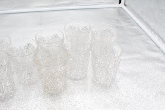 (11) MATCHING CUT GLASS TUMBLERS, 3.75"