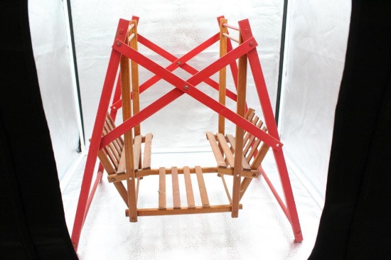 WOODEN DOLL SWING, 21" X 23"