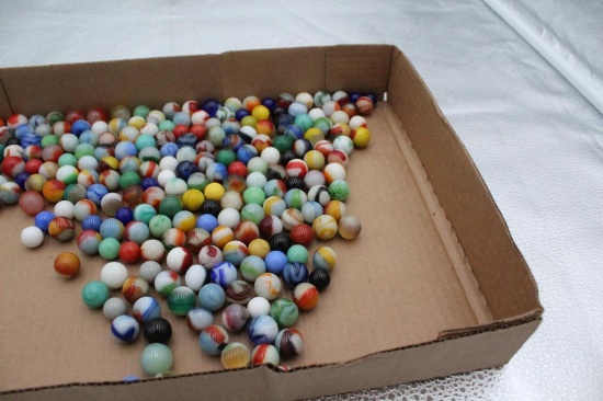 FLAT OF MACHINE MADE MARBLES