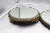(2) FANCY MIRRORED PLATEAUS,14